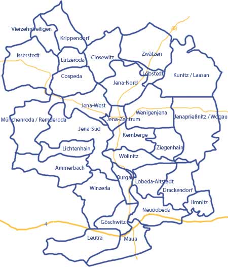 Ortsteile von Jena