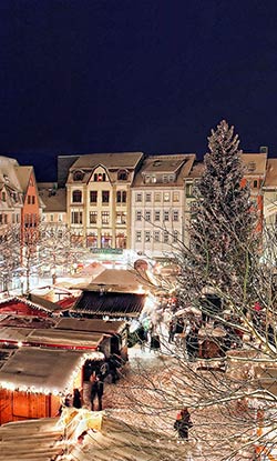 Weihnachtsmarkt und Weihnachtstanne in Jena